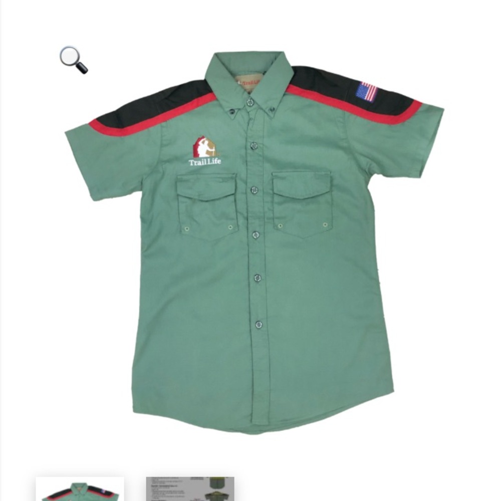 Trail Life USA Official Uniform Shirt Men’s Medium Slim, Green